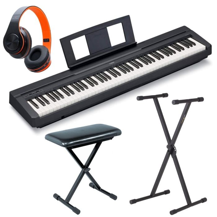 Bundle Pianoforte Digitale / Supporto / Cuffie / Sgabello YAMAHA P45 Black Set Pianoforte Digitale / Supporto / Cuffie / Sgabello
