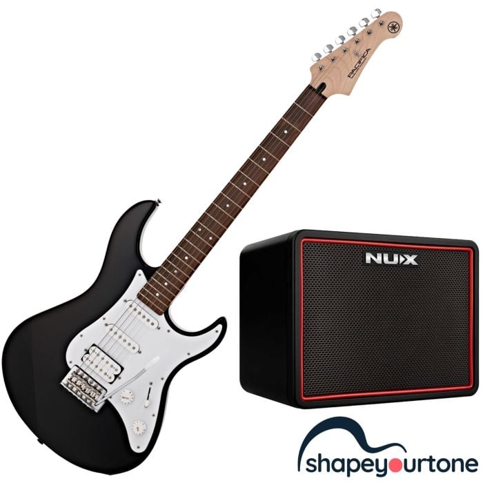 Bundle Chitarra Elettrica Nera con Mini Combo YAMAHA Pacifica 012 II Metallic Black + NUX Mighty Lite BT MKII
