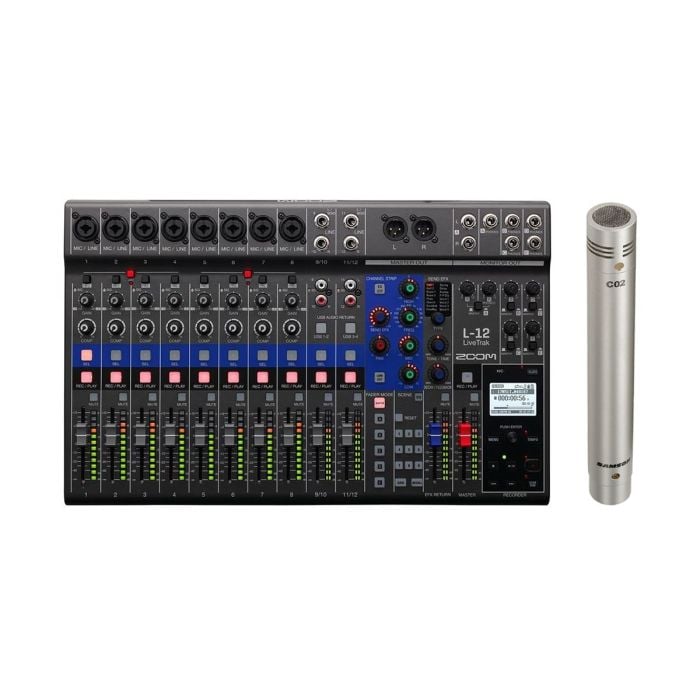 Bundle Mixer e Registratore Digitale 20 Canali + Microfono Pencil Samson C02 ZOOM LiveTrak L12 con Samson C02