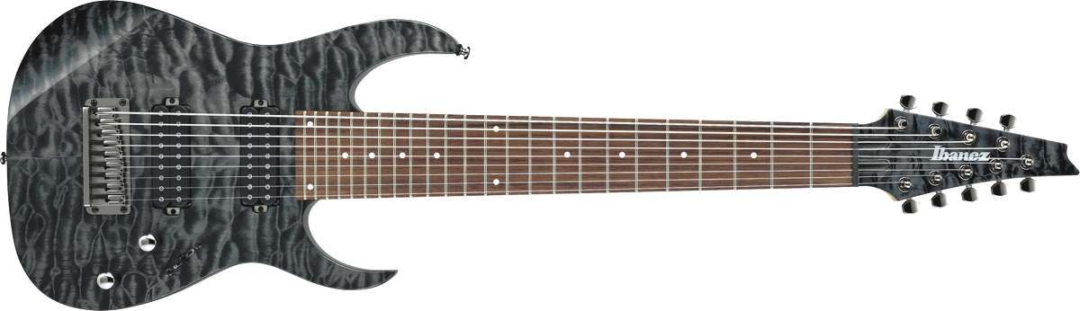 IBANEZ RG9QM-BI 9 corde Black Ice c/astuccio Chitarre
