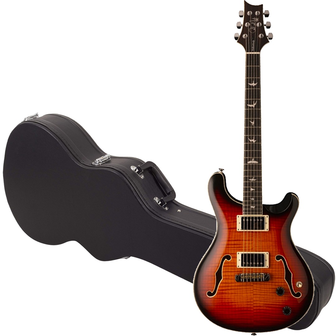 PRS Guitars String SE Hollowbody II Tri-Color Sunburst with Case, Right 