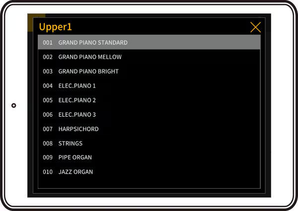 Casio CDP-S110 controllato tramite app Casio Music Space